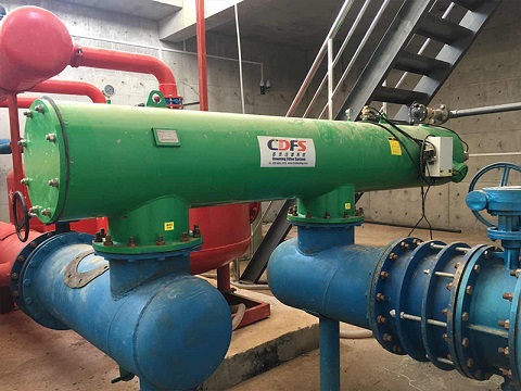 Treated waste water irrigation self cleaning filter installation