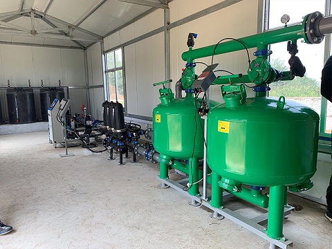 Drip irrigation filtration sand filter and disc filter fertilization system